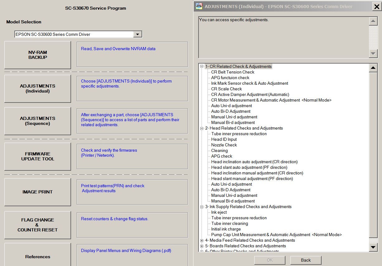 Epson <b>SureColor S30670</b>  Adjustment Program with NVRAM